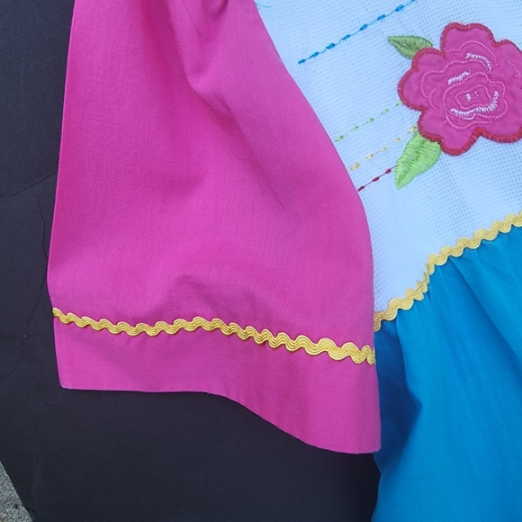 Vintage Bobbie Brooks Pink Floral Blue Cottagecore Coquette Duster Dress ♥️ - Picture 7 of 8